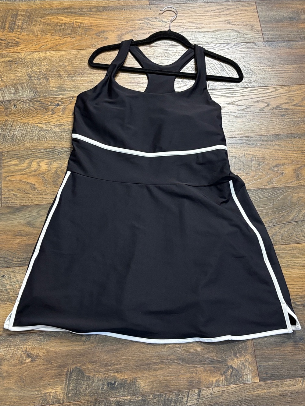 Old Navy Black Athletic Mini Dress with White Trim